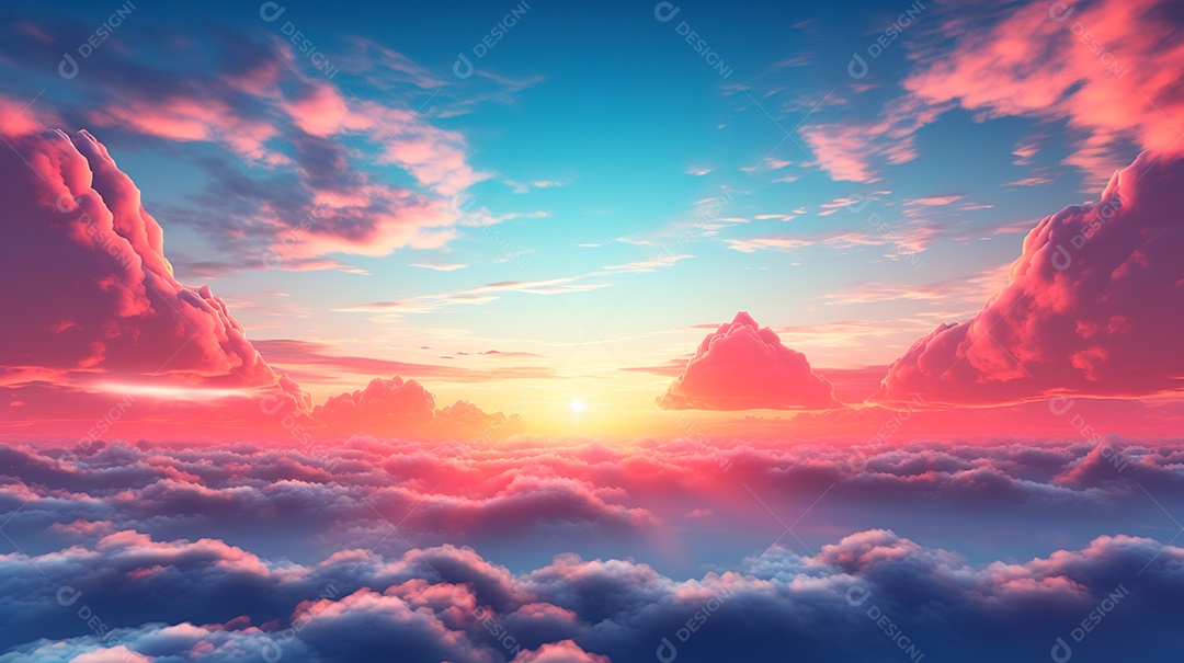 Fundo de lindas nuvens realista