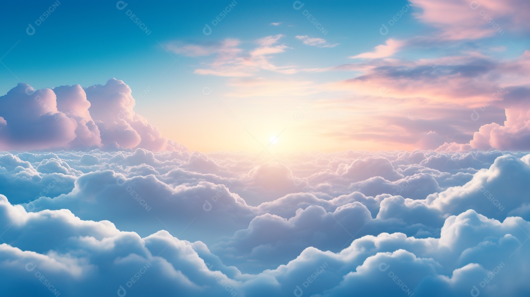 Fundo de lindas nuvens realista