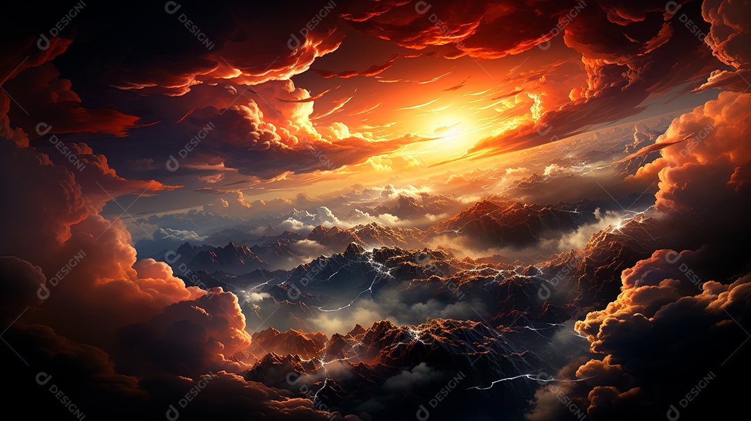 Fundo de lindas nuvens realista