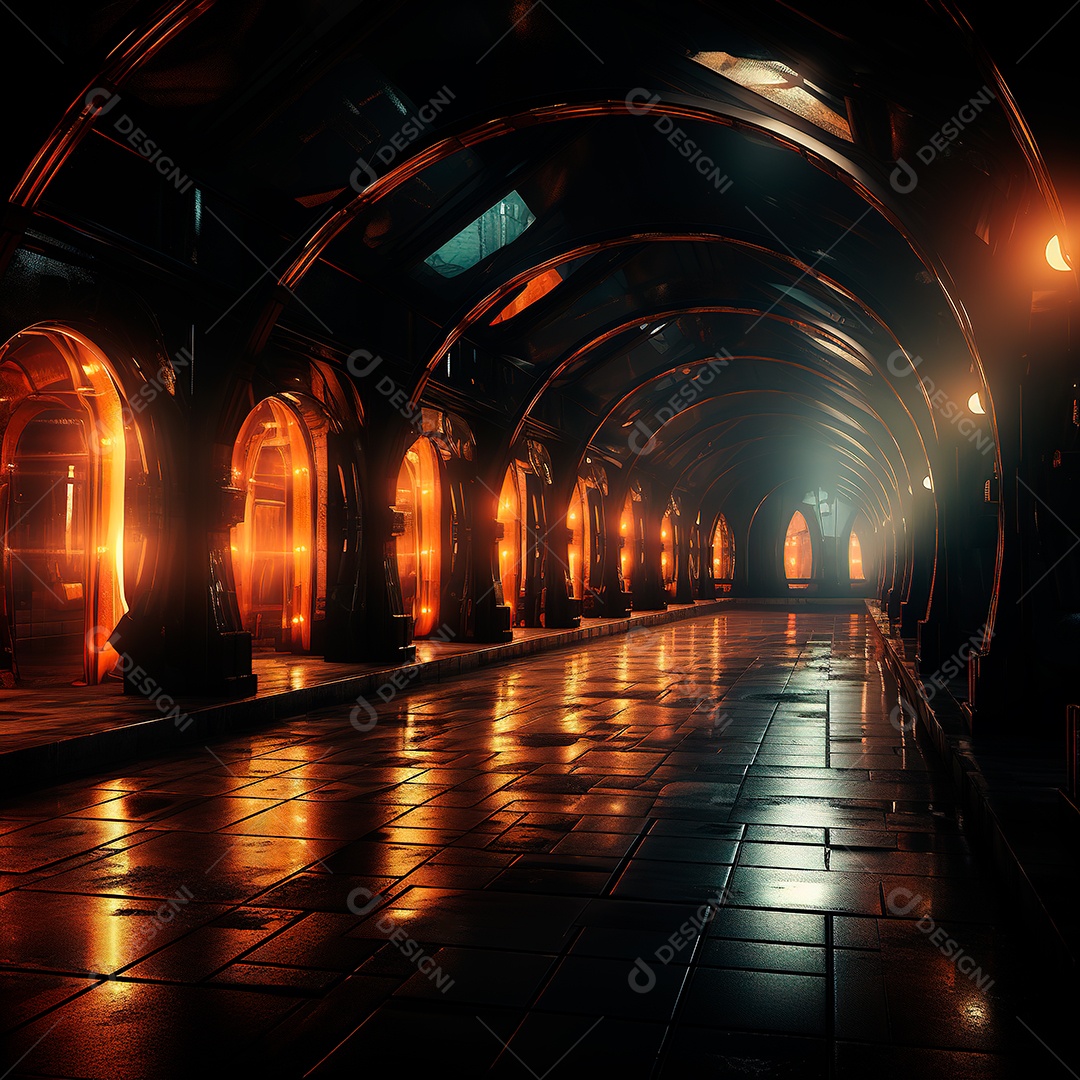 fundo de túnel com luzes de neon83