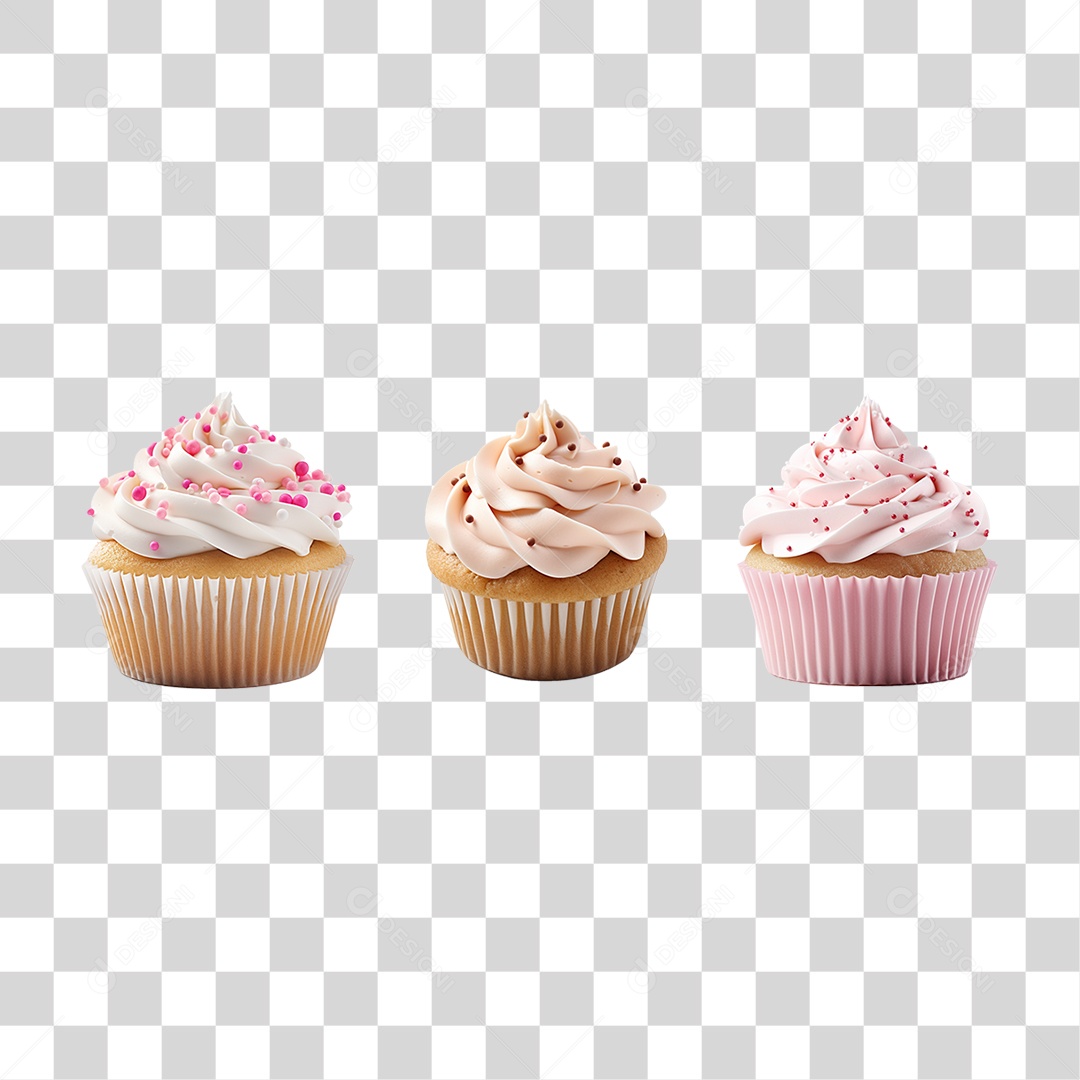Cupcakes Saborosos PNG Transparente