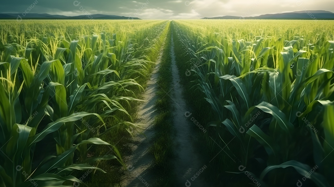 Vista de uma lavoura de milho