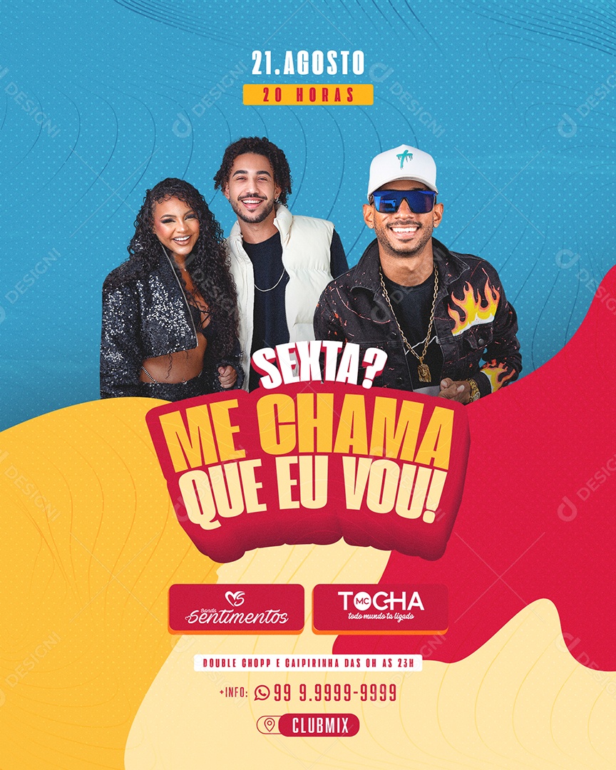 Sexta Me Chama Que eu Vou Social Media PSD Editável