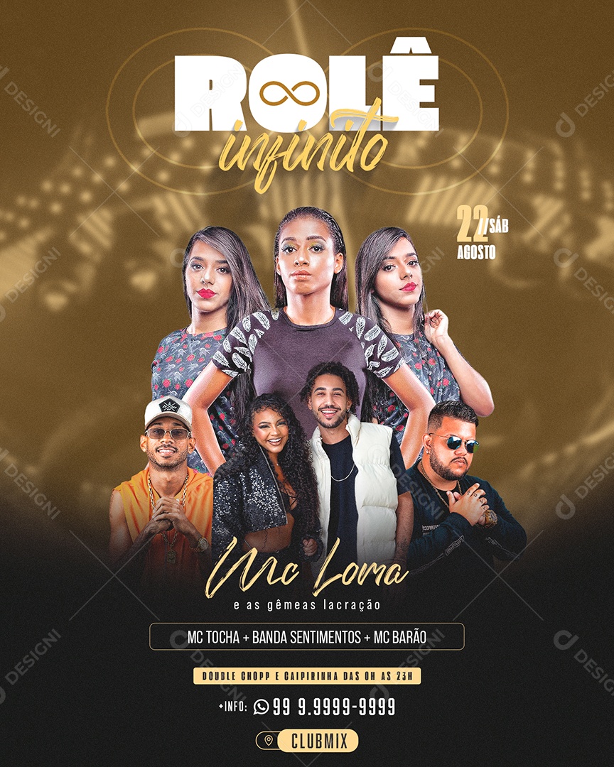 Flyer Role Infinito Social Media PSD Editável