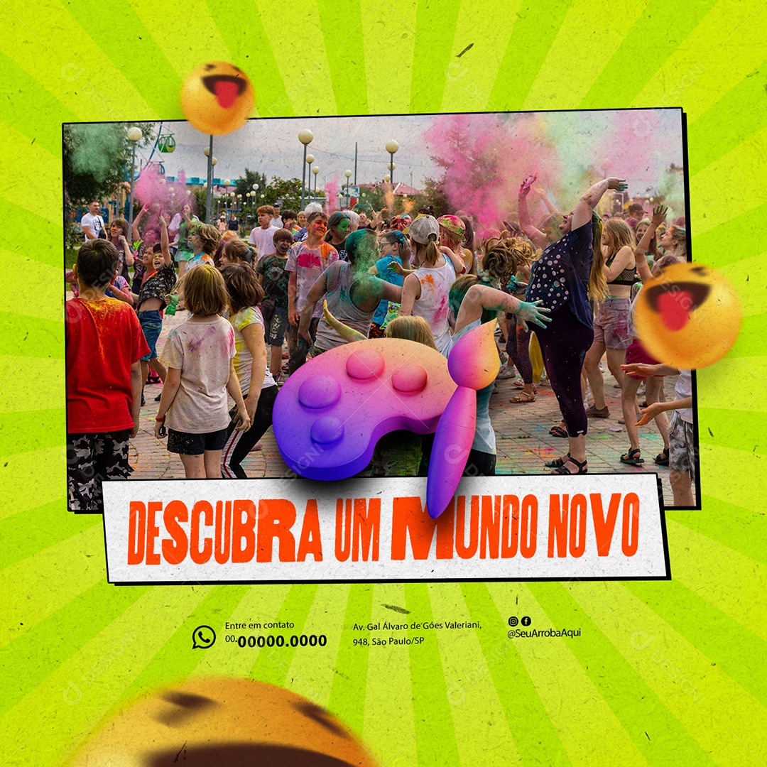 Colônias de Férias Descubra um Mundo Novo Social Media PSD Editável