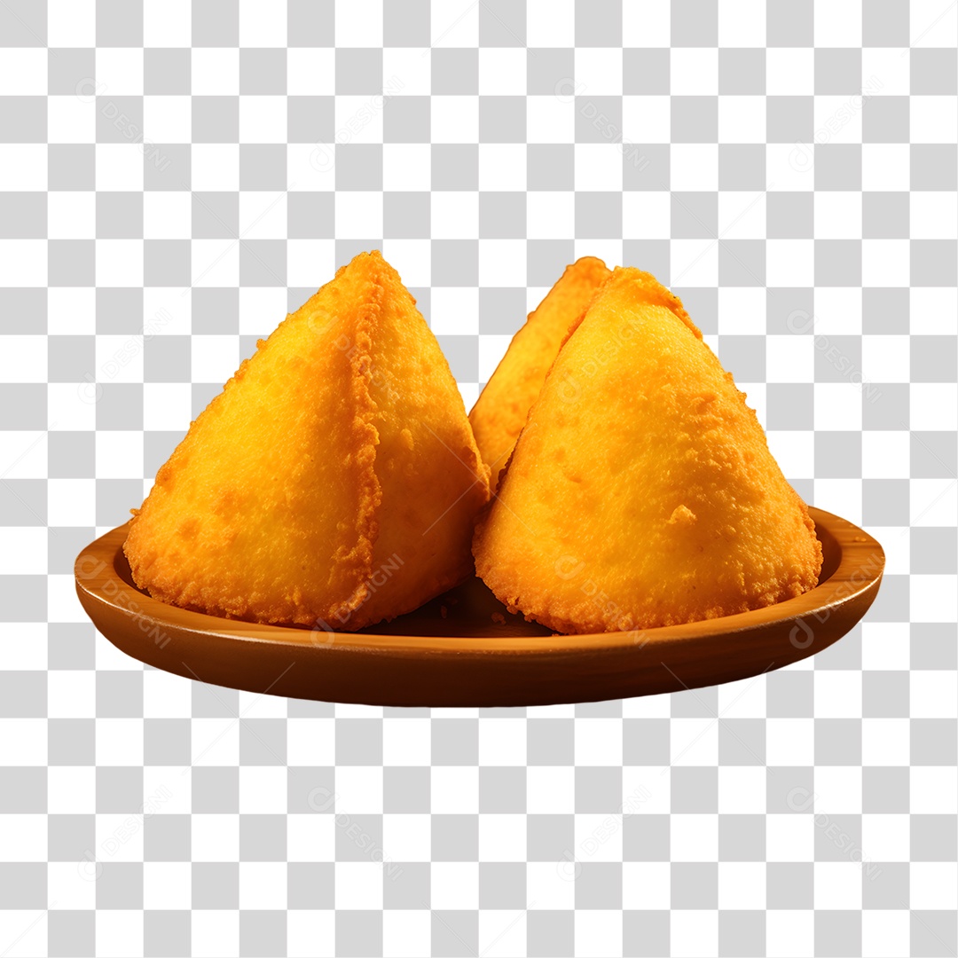 Objeto 3D Salgados Fritos para Composição PNG Transparente