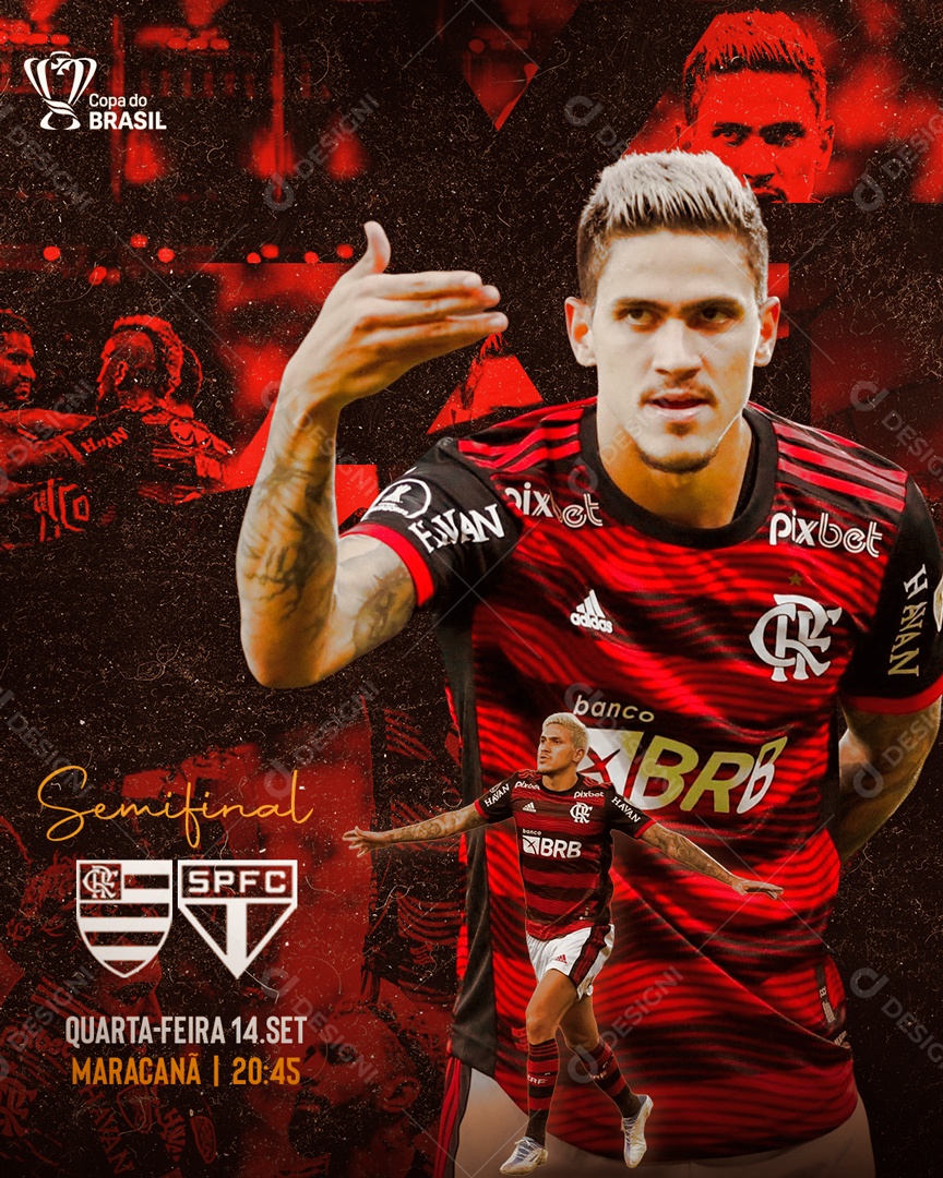 Flamengo vs São Paulo Copa do Brasil Social Media PSD Editável