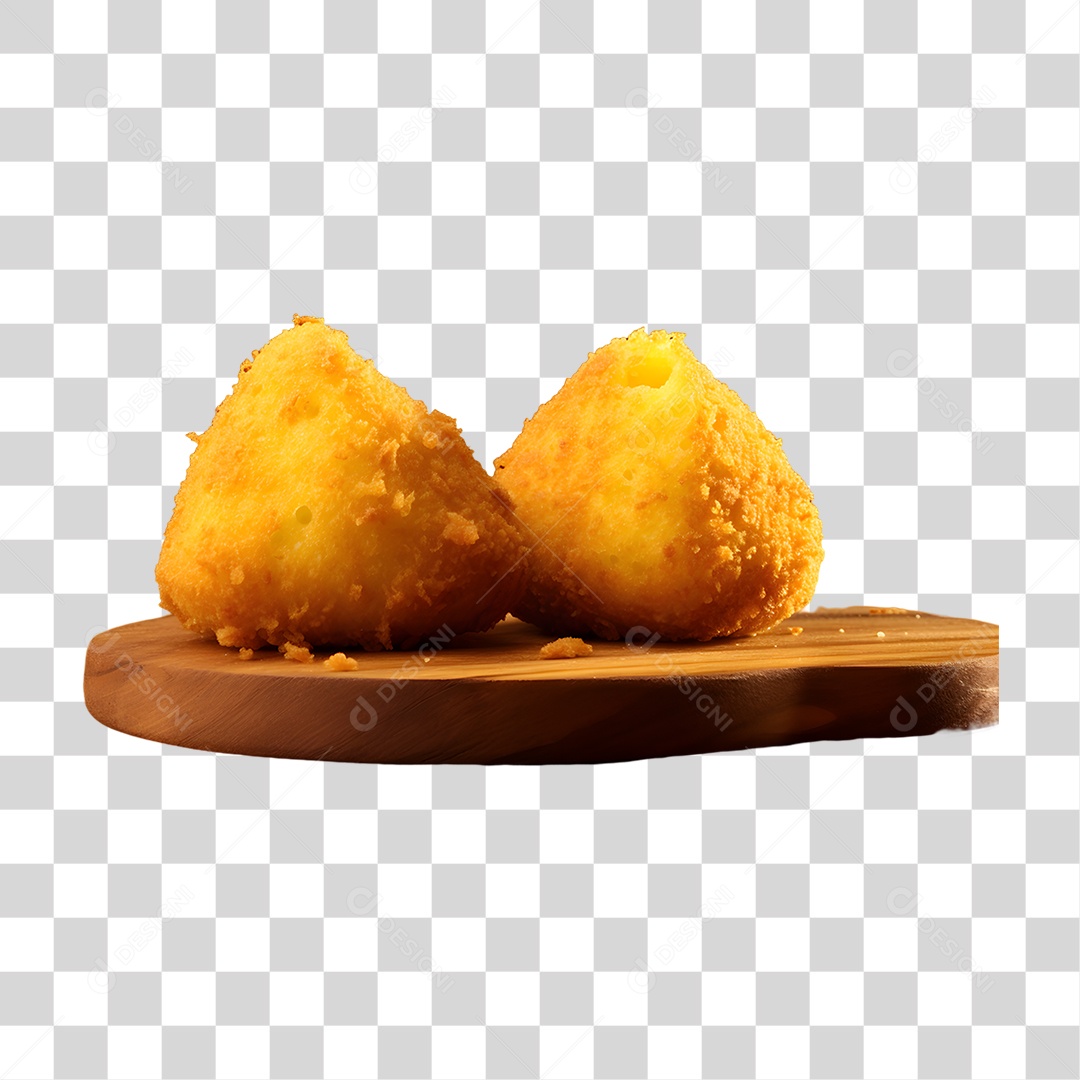 Objeto 3D Salgados Fritos para Composição PNG Transparente