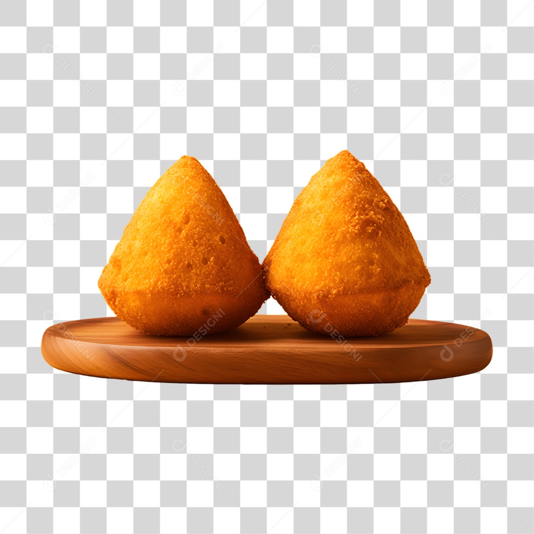 Objeto 3D Salgados Fritos para Composição PNG Transparente