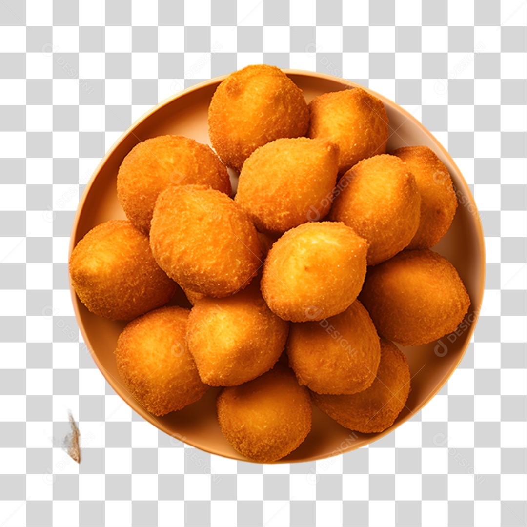 Objeto 3D Salgados Fritos para Composição PNG Transparente