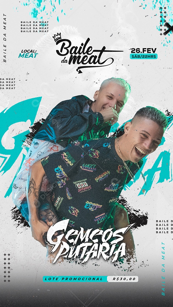 Story Flyer Gêmeos Putaria Baile Da Meat Social Media PSD Editável