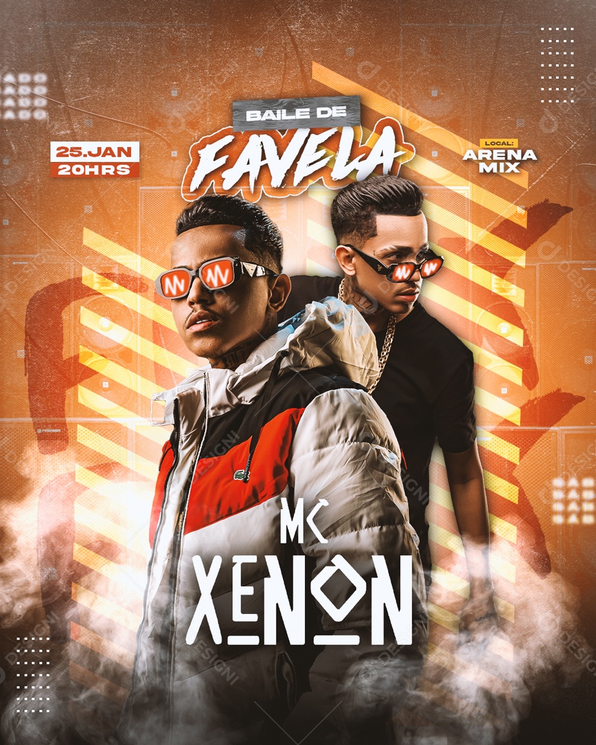 Social Media Feed Baile De Favela MC Xenon PSD Editável