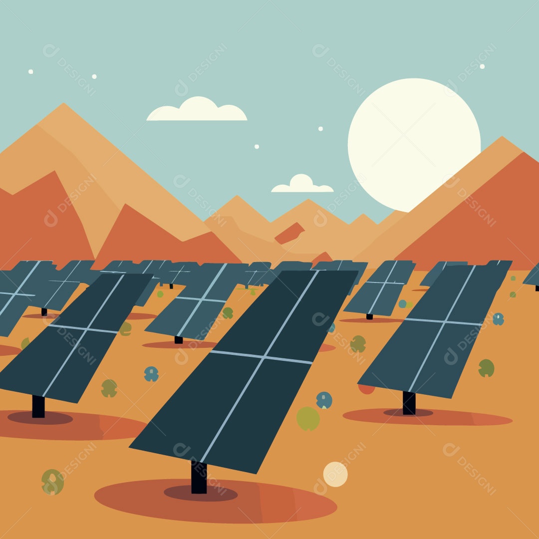 Painel Solar Ilustração Vetor EPS