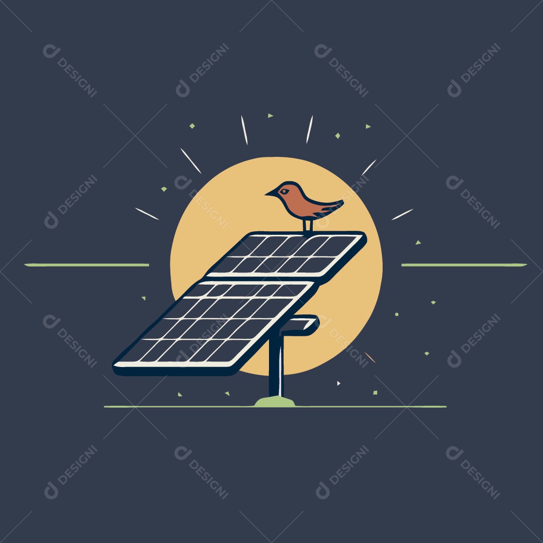 Painel Solar Ilustração Vetor EPS