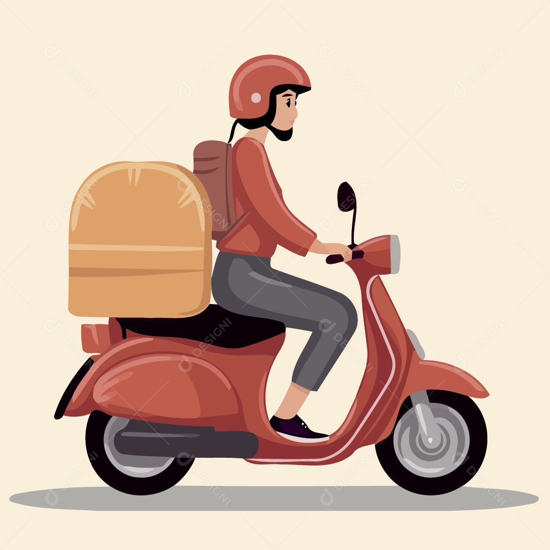 Entregadora Ilustração Vetor EPS