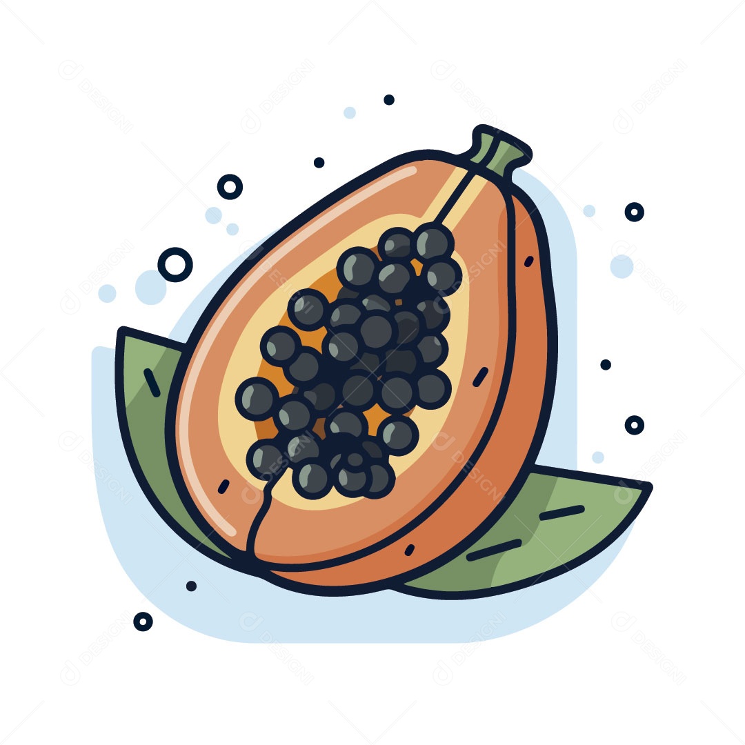 Mamão Ilustração Vetor EPS