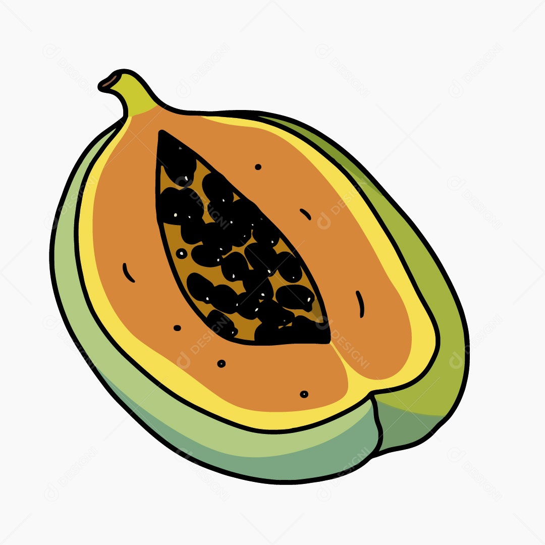Mamão Ilustração Vetor EPS