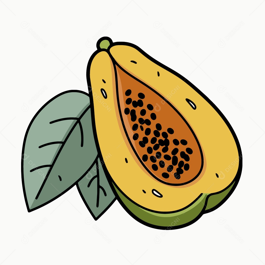 Mamão Ilustração Vetor EPS