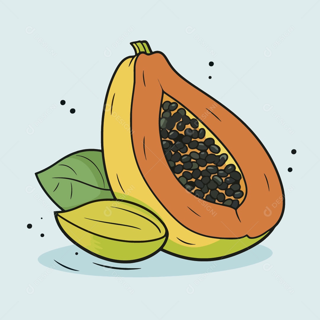 Mamão Ilustração Vetor EPS