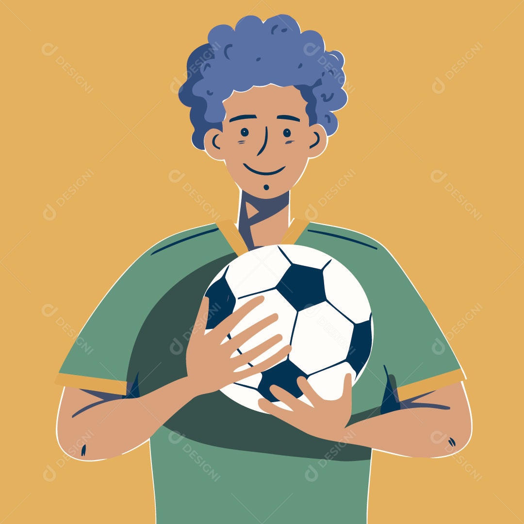 Jogador de Futebol Ilustração Vetor EPS