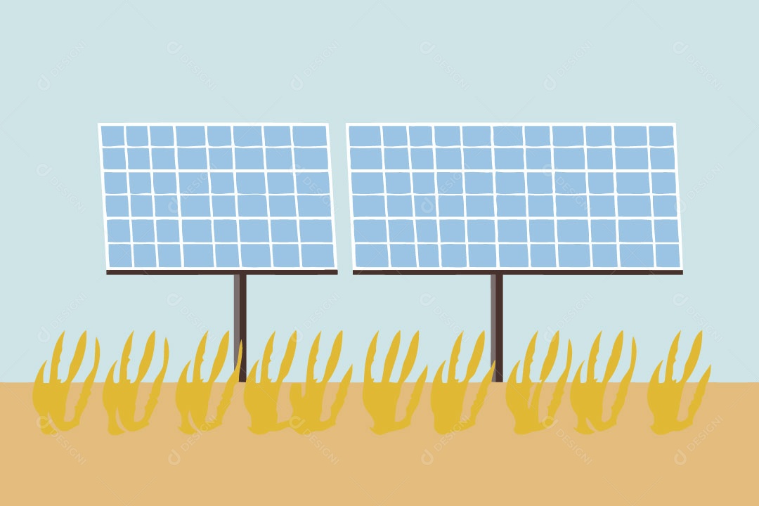 Placa Solar Ilustração Vetor EPS