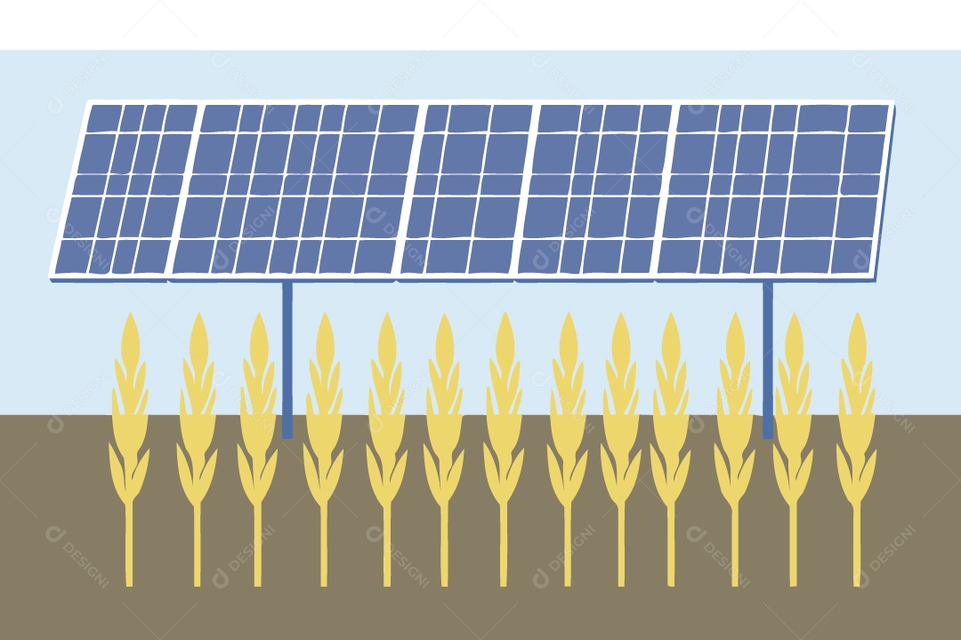Placa Solar Ilustração Vetor EPS