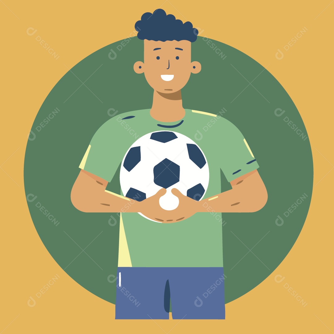 Jogador de Futebol Ilustração Vetor EPS