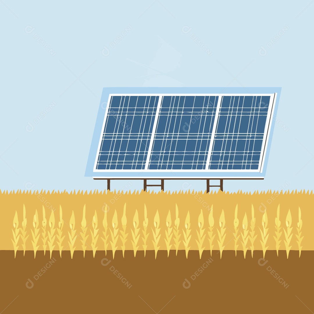 Placa Solar Ilustração Vetor EPS