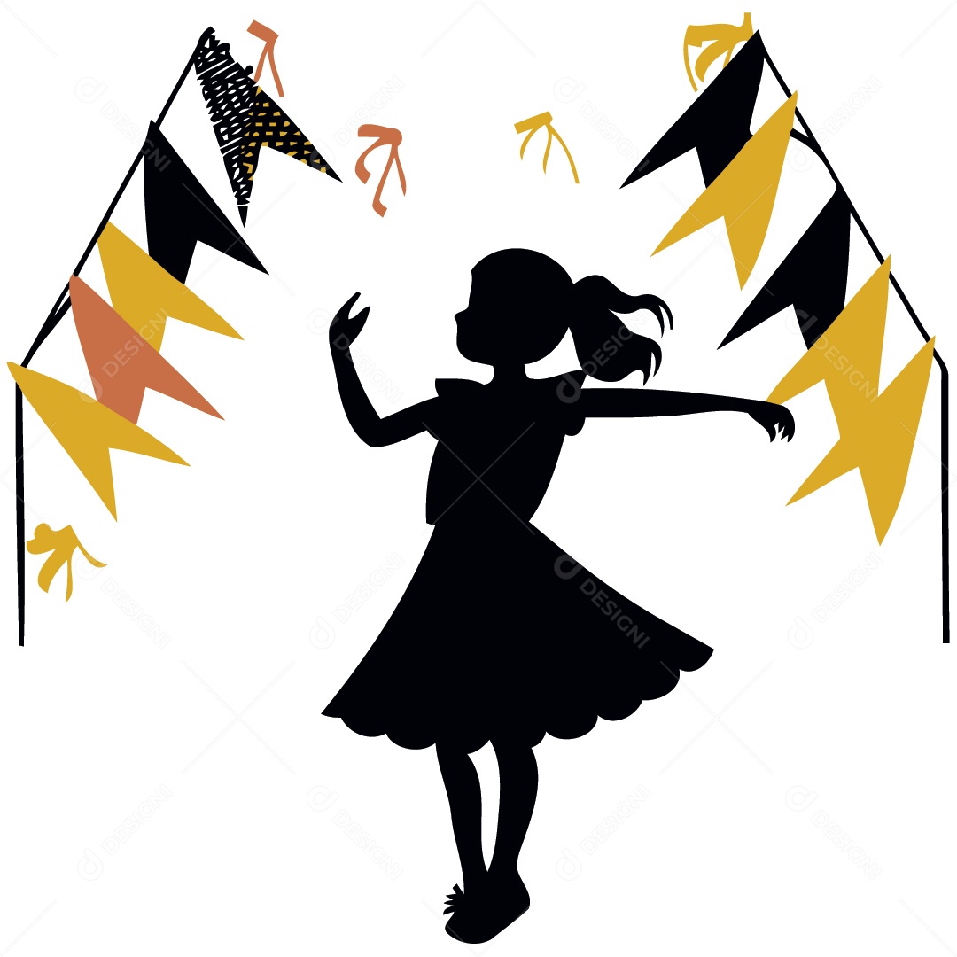 Silhueta Personagem De Festa Junina Ilustração Vetor EPS