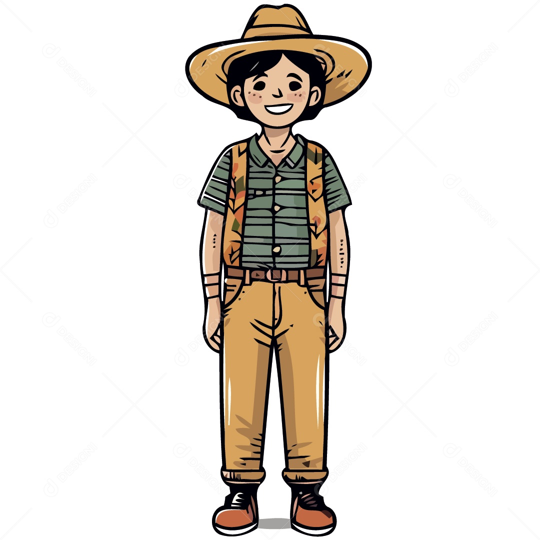 Personagem De Festa Junina Ilustração Vetor EPS