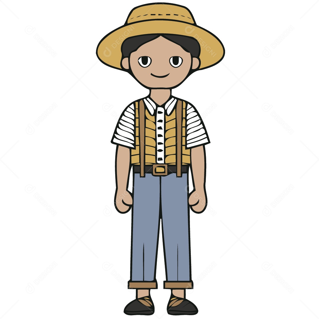 Personagem De Festa Junina Ilustração Vetor EPS