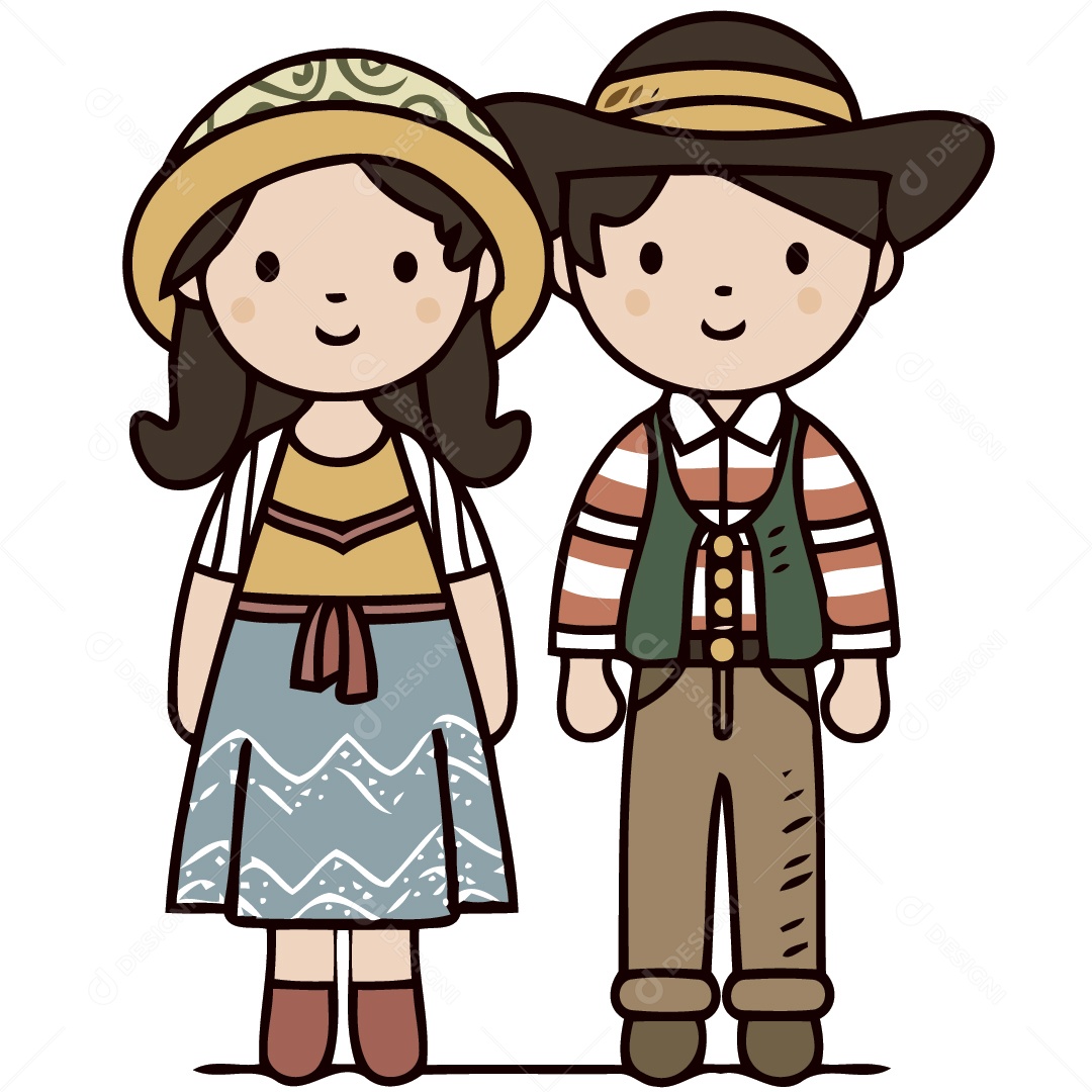 Silhueta de Casal Na Festa Junina Ilustração Vetor EPS