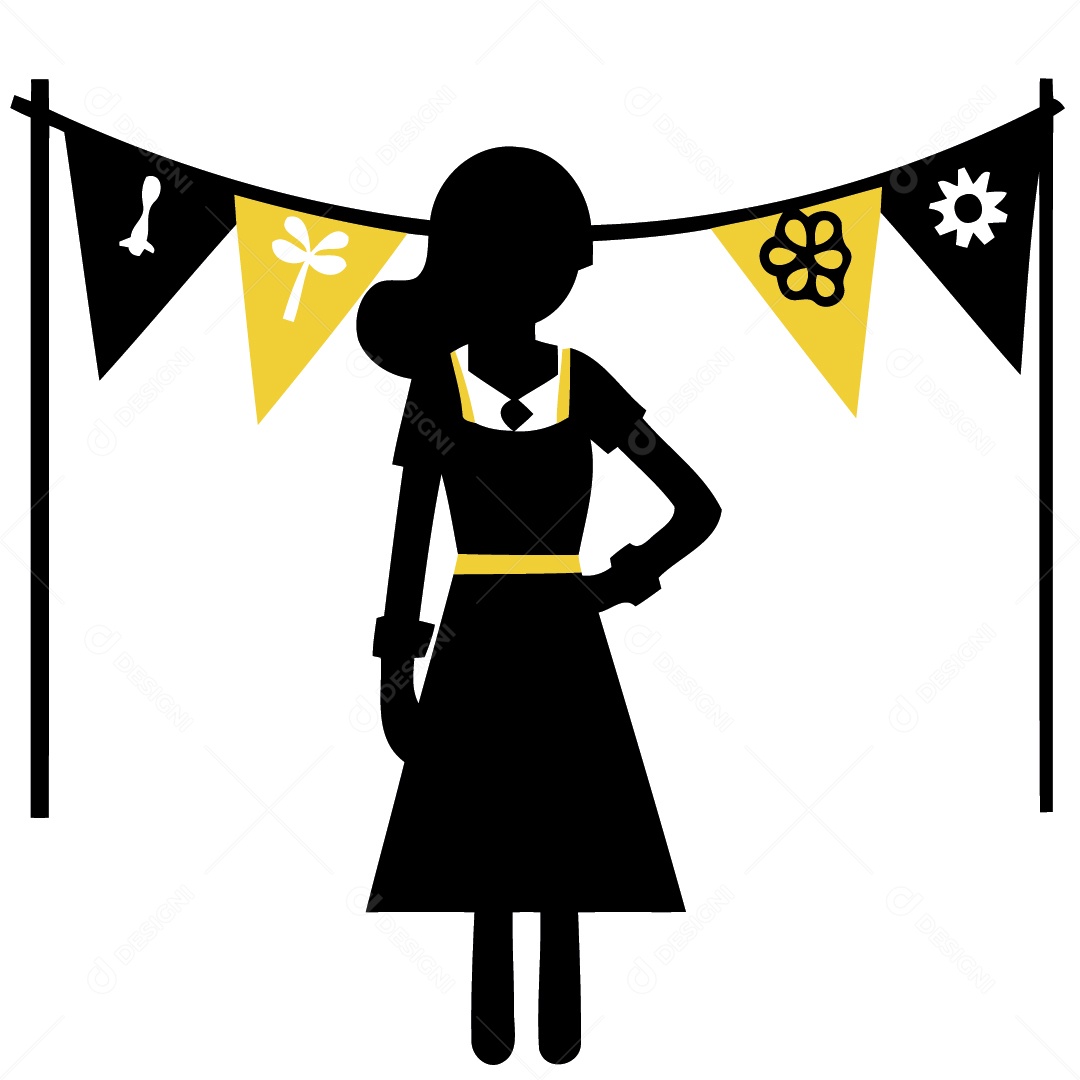 Silhueta de Personagem Na Festa Junina Ilustração Vetor EPS