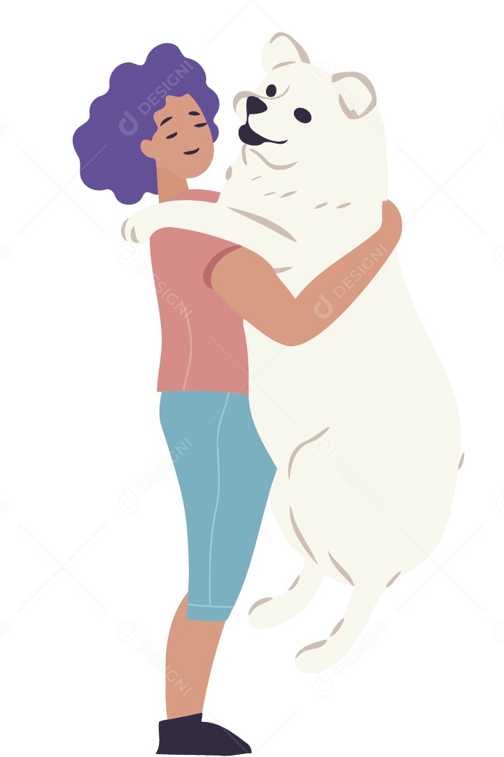 Mulher Segurando Um Urso Ilustração Vetor EPS