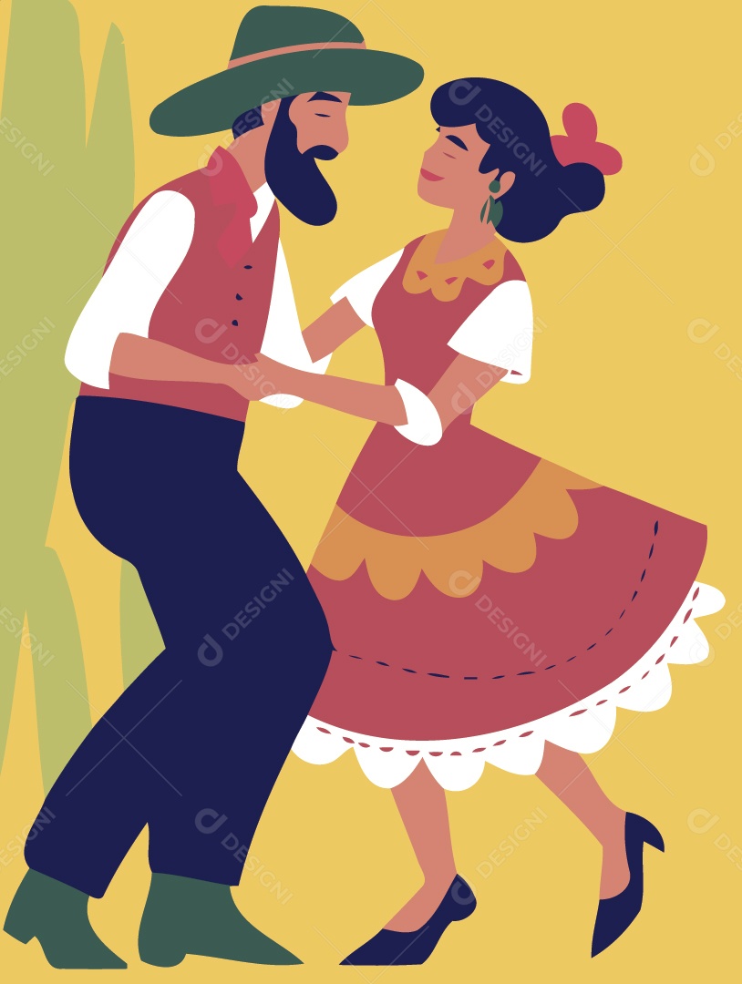 Casal Dançado Ilustração Vetor EPS