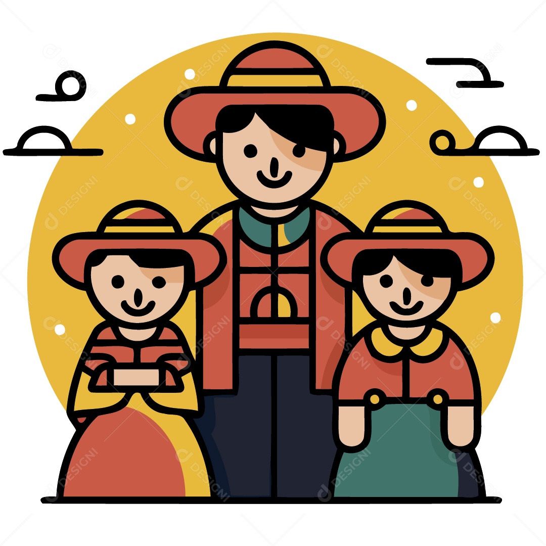 Personagem De Festa Junina Ilustração Vetor EPS