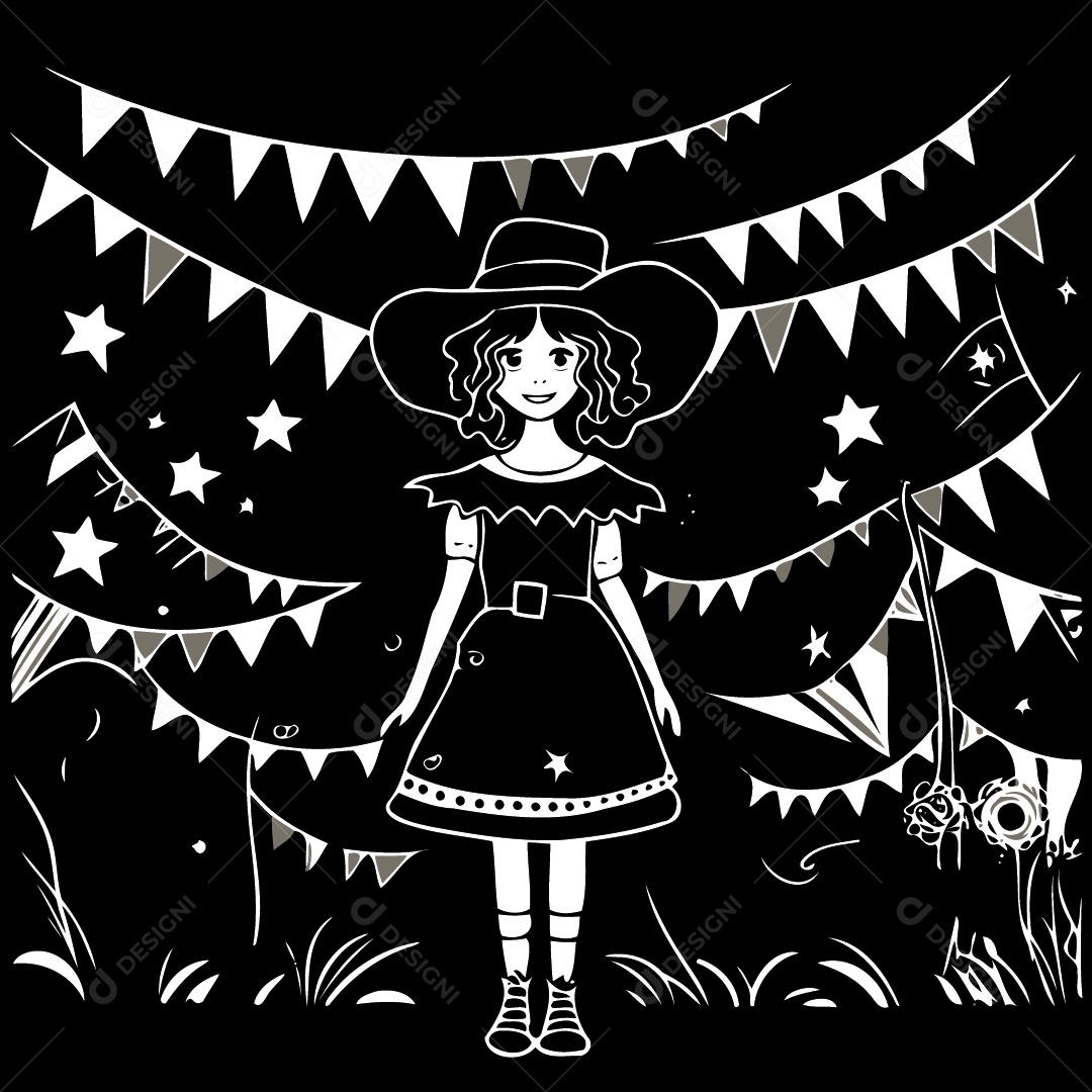 Personagem De Festa Junina Ilustração Vetor EPS