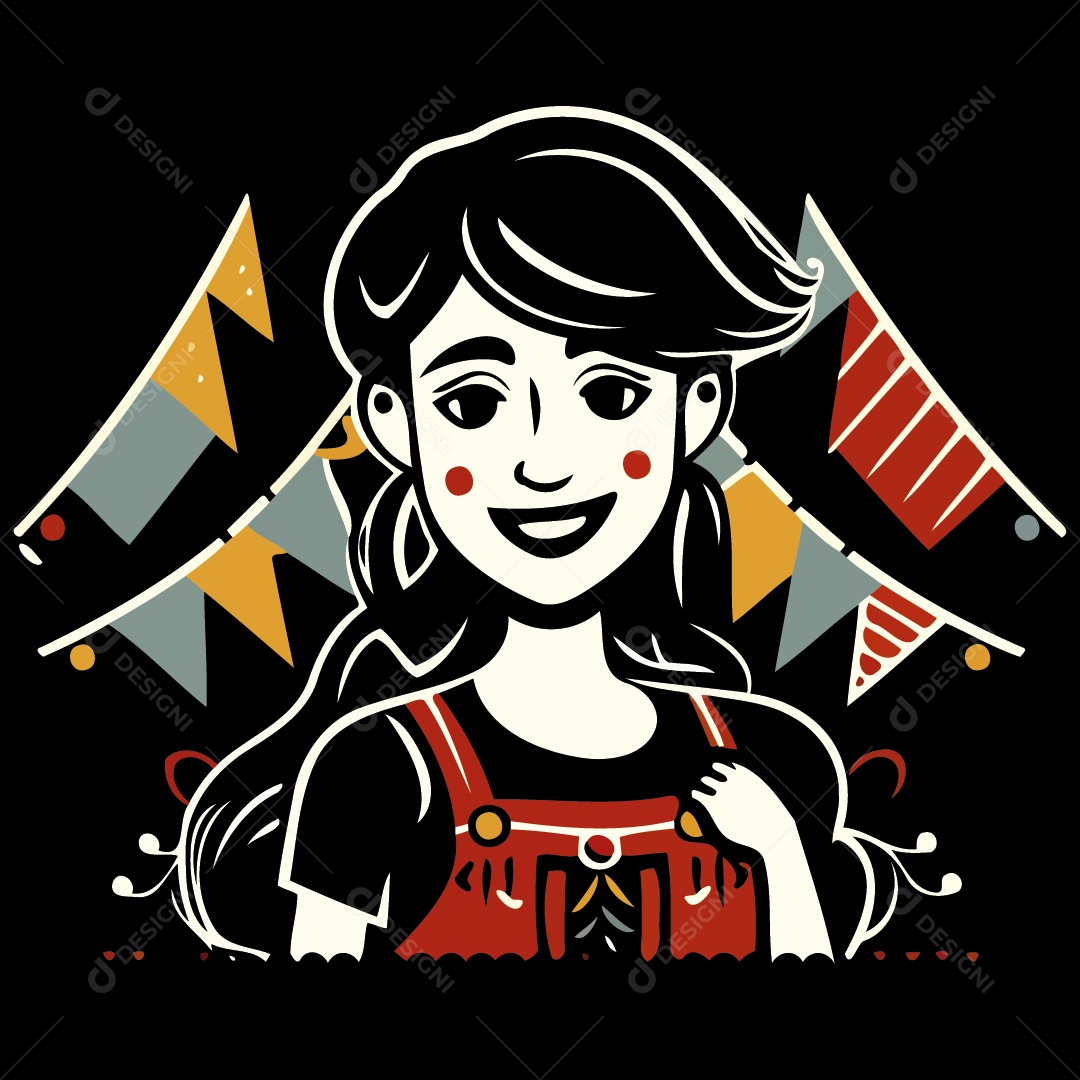 Personagem De Festa Junina Ilustração Vetor EPS