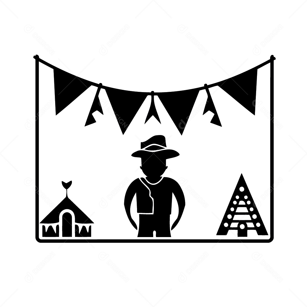 Personagem De Festa Junina Ilustração Vetor EPS