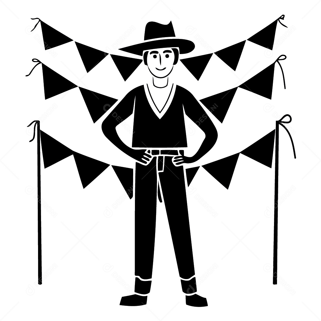 Personagem De Festa Junina Ilustração Vetor EPS