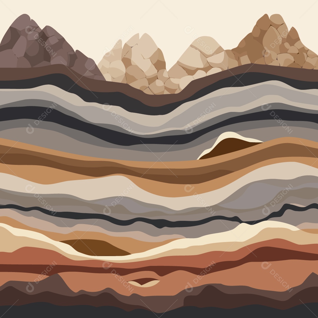 Solo Rochoso Ilustração Vetor EPS