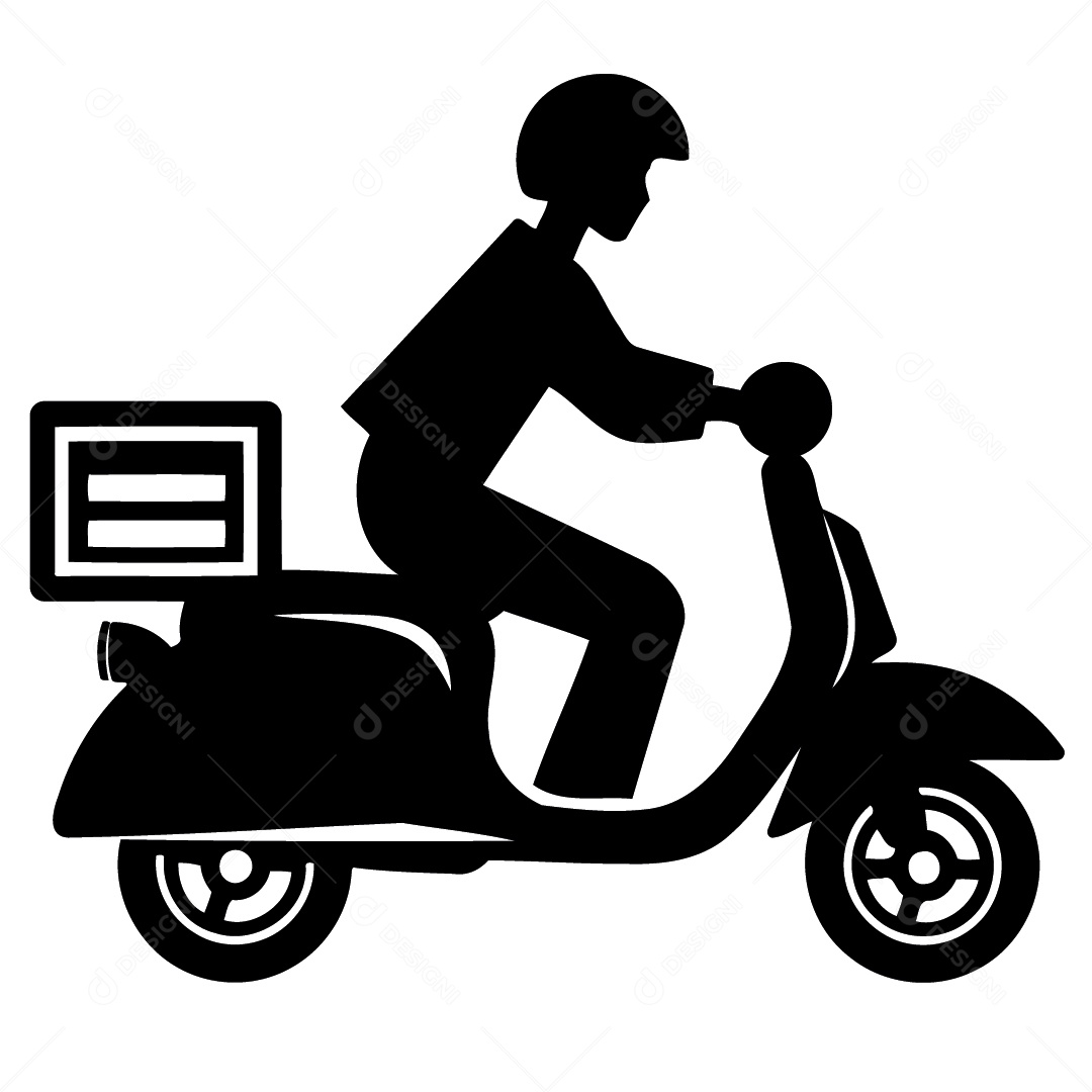 Entregador de Moto Ilustração Vetor EPS
