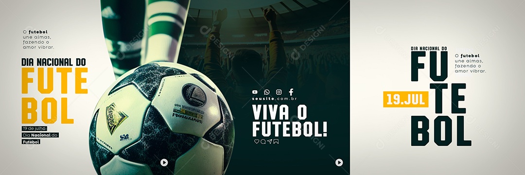 Carrossel Dia Nacional do Futebol Viva o Futebol Social Media PSD Editável