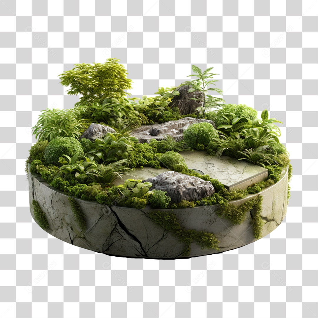 Cenário Pódio Podium de Grama Exposição PNG Transparente