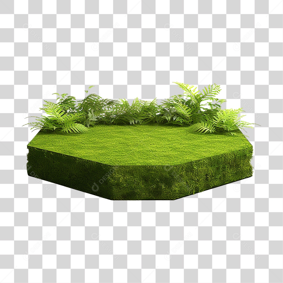 Cenário Pódio Podium de Grama Exposição PNG Transparente