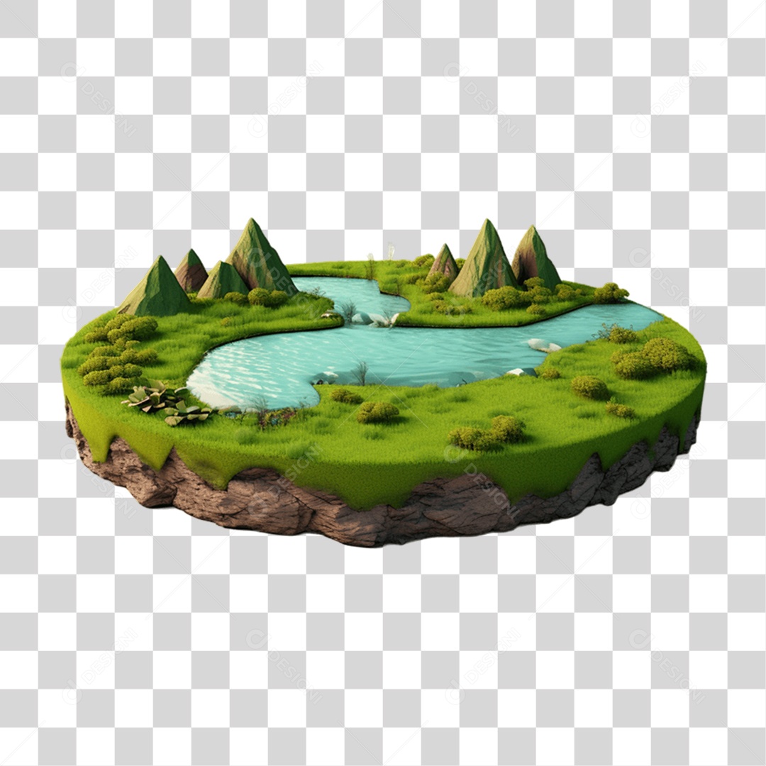 Cenário Pódio Podium de Grama Exposição PNG Transparente