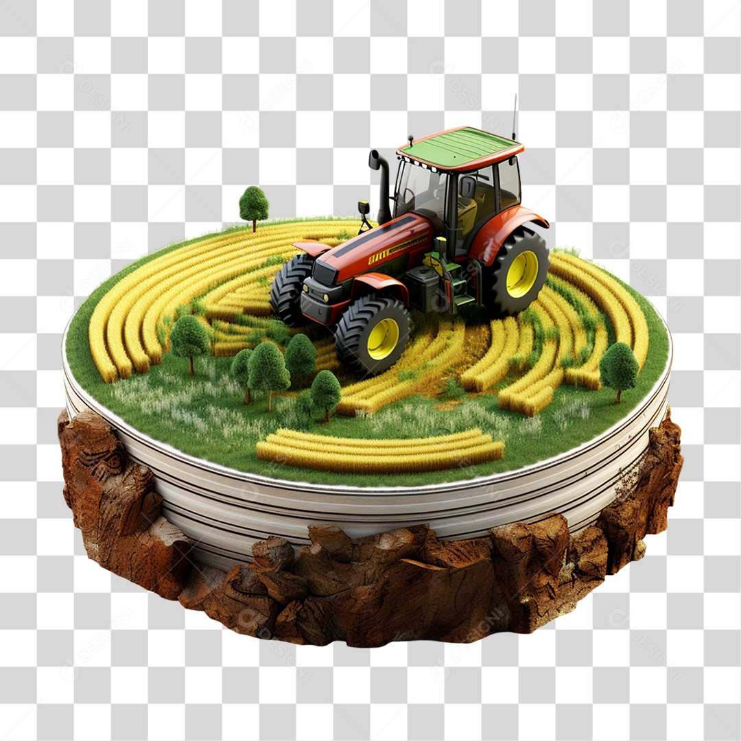 Cenário Pódio Podium de Grama Exposição Trator PNG Transparente