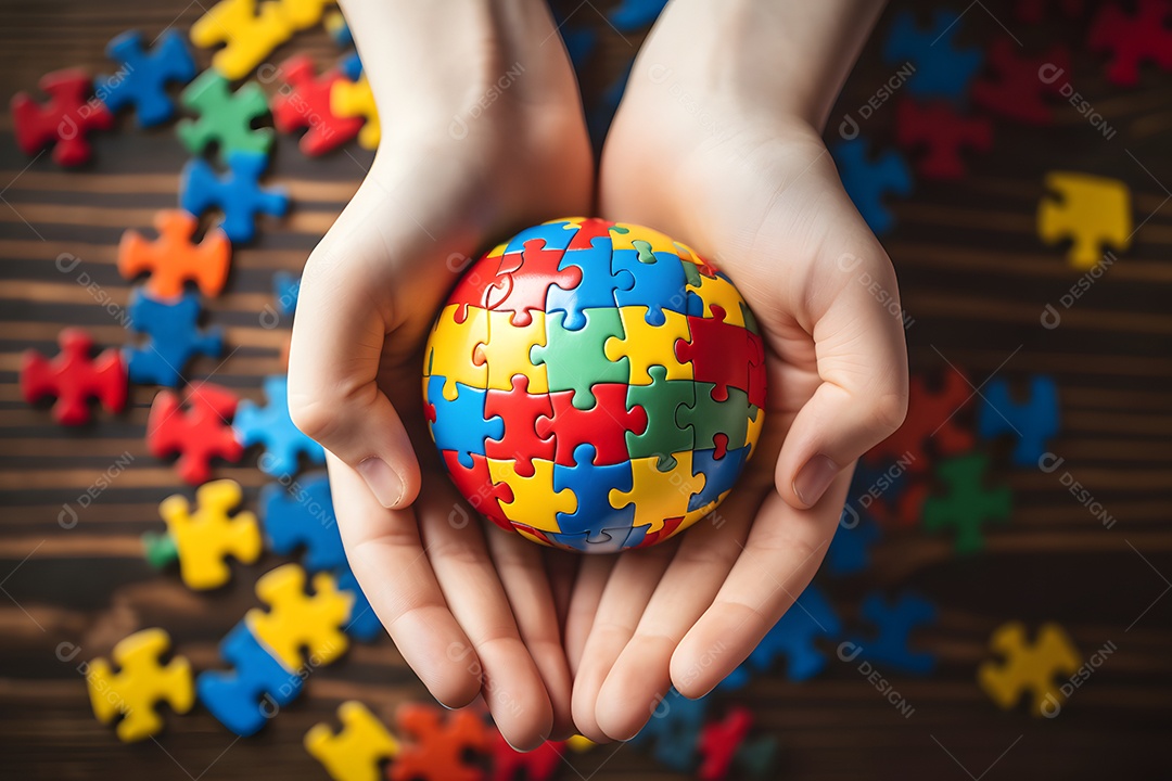 Peças de quebra-cabeças coloridas para representar o dia do orgulho autista
