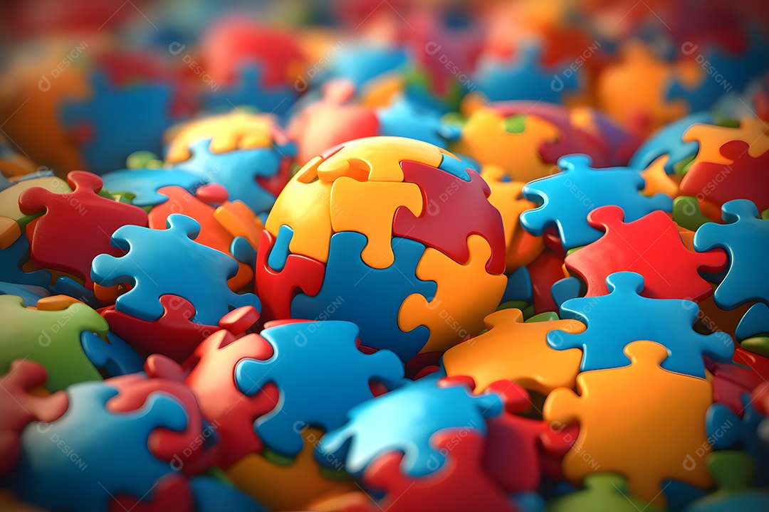 Peças de quebra-cabeças coloridas para representar o dia do orgulho autista