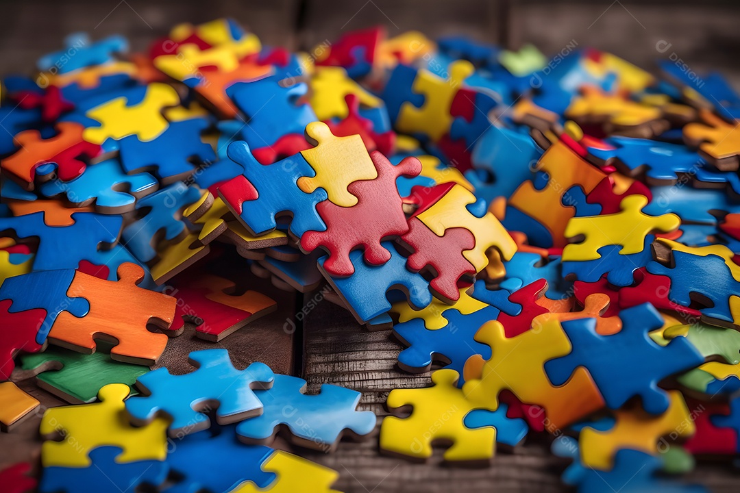Peças de quebra-cabeças coloridas para representar o dia do orgulho autista